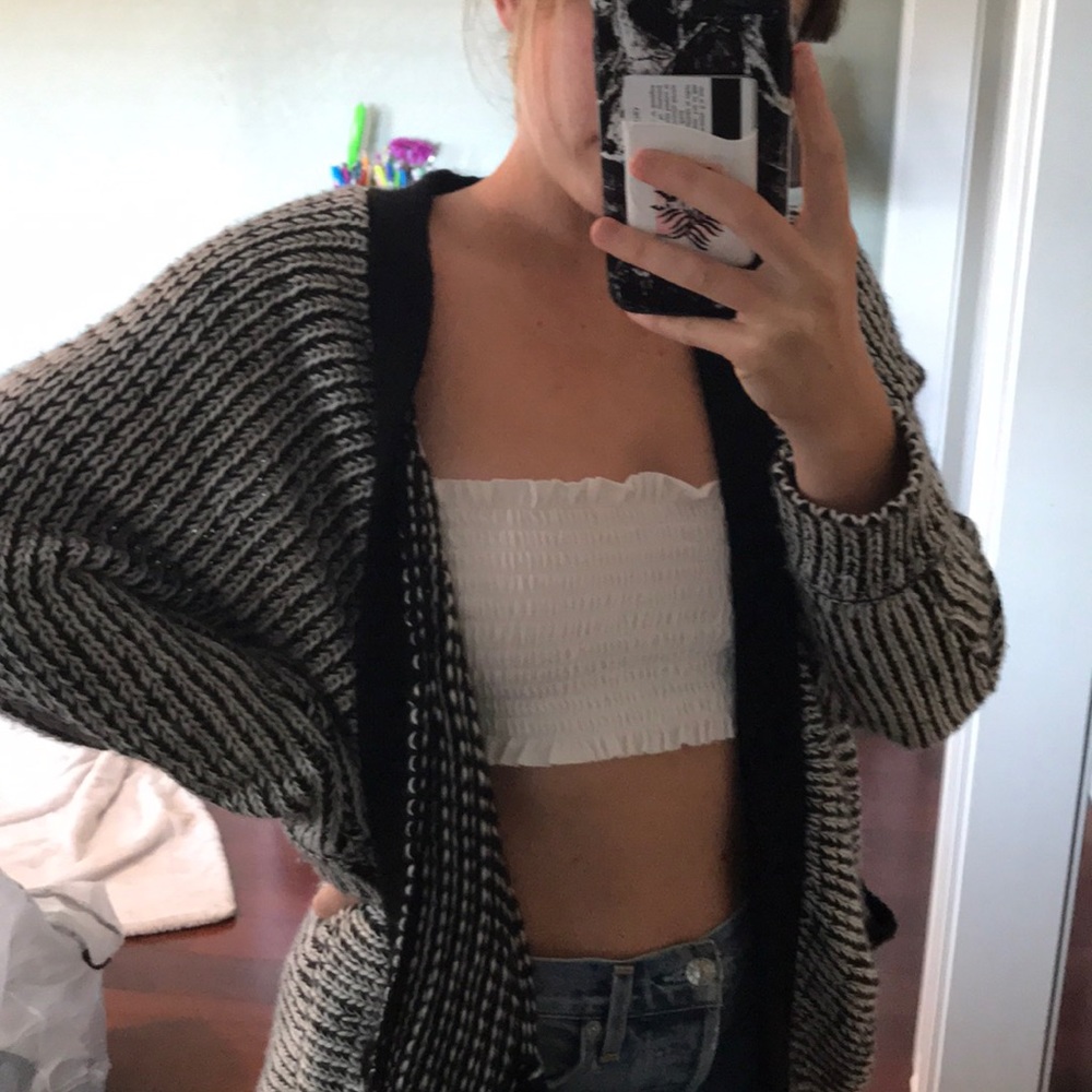 Black/Grey Oversized Cardigan